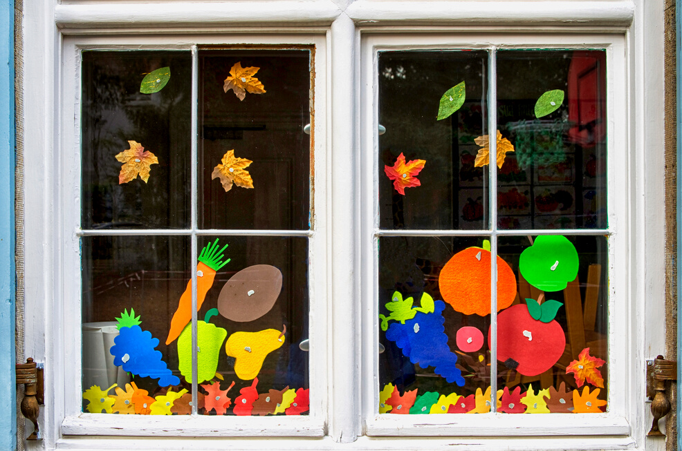 Decorated school window